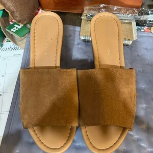 Marc Fisher suede wedge slides
